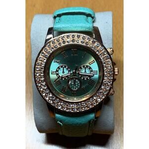 Novadab watch. Blue and Gold with Rhinestones Strap